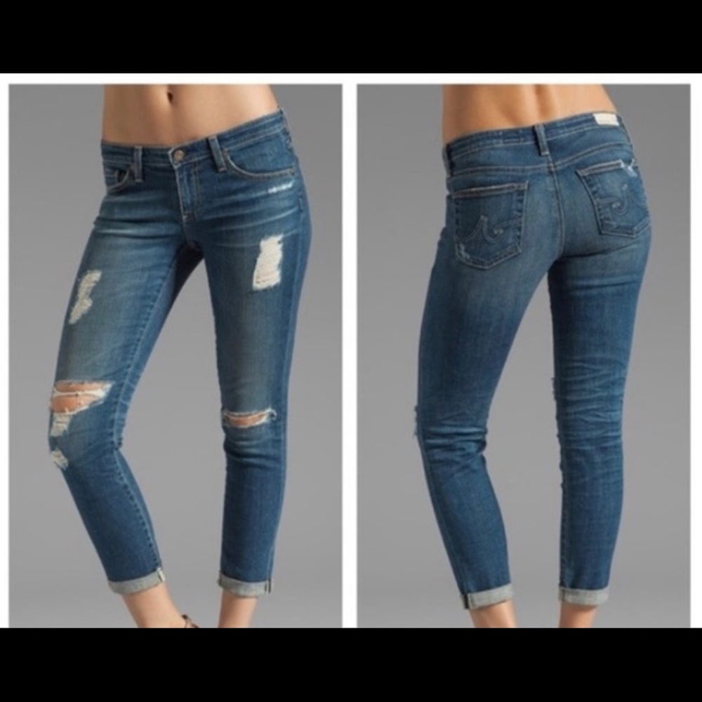 AG distressed stilt roll up size 28